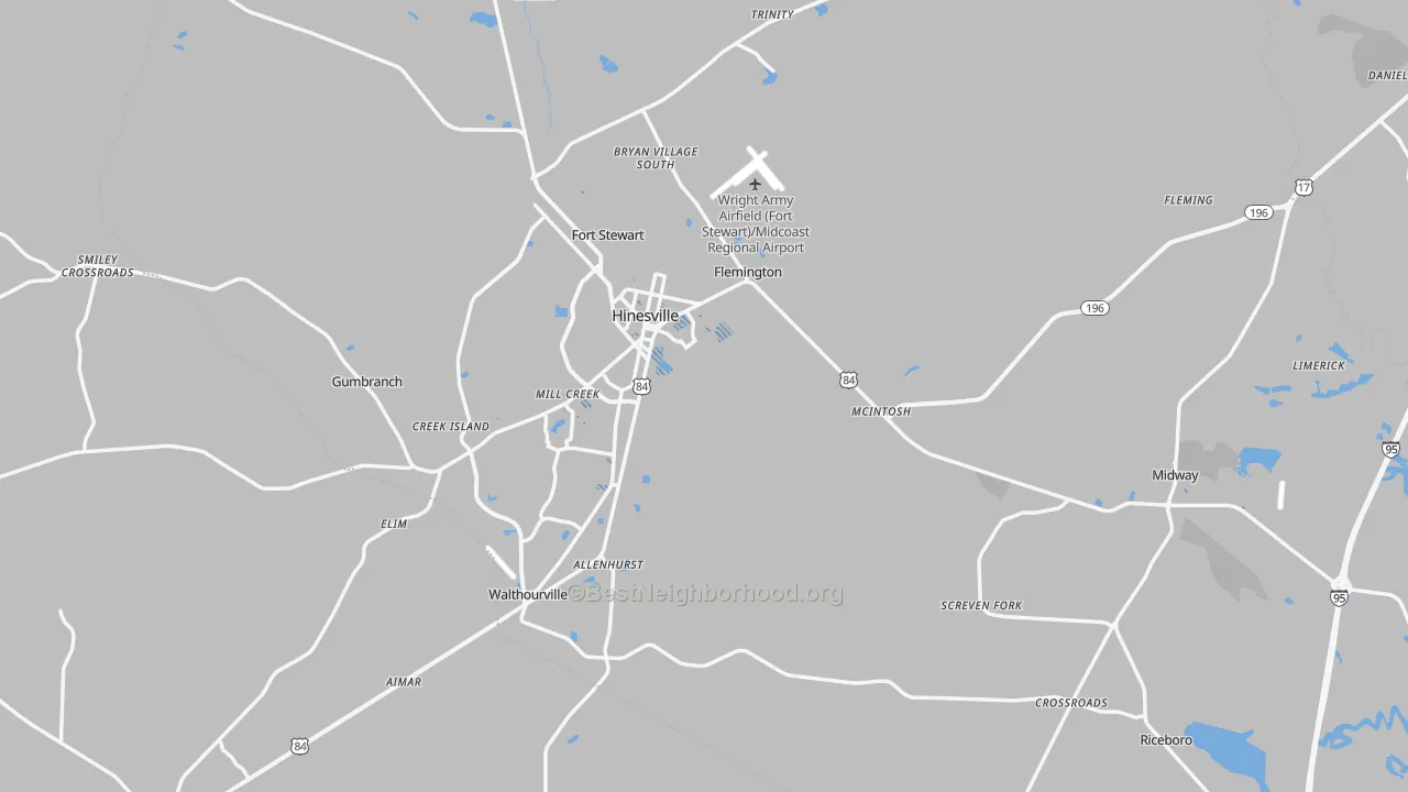 Transit Grade map of Liberty County, GA
