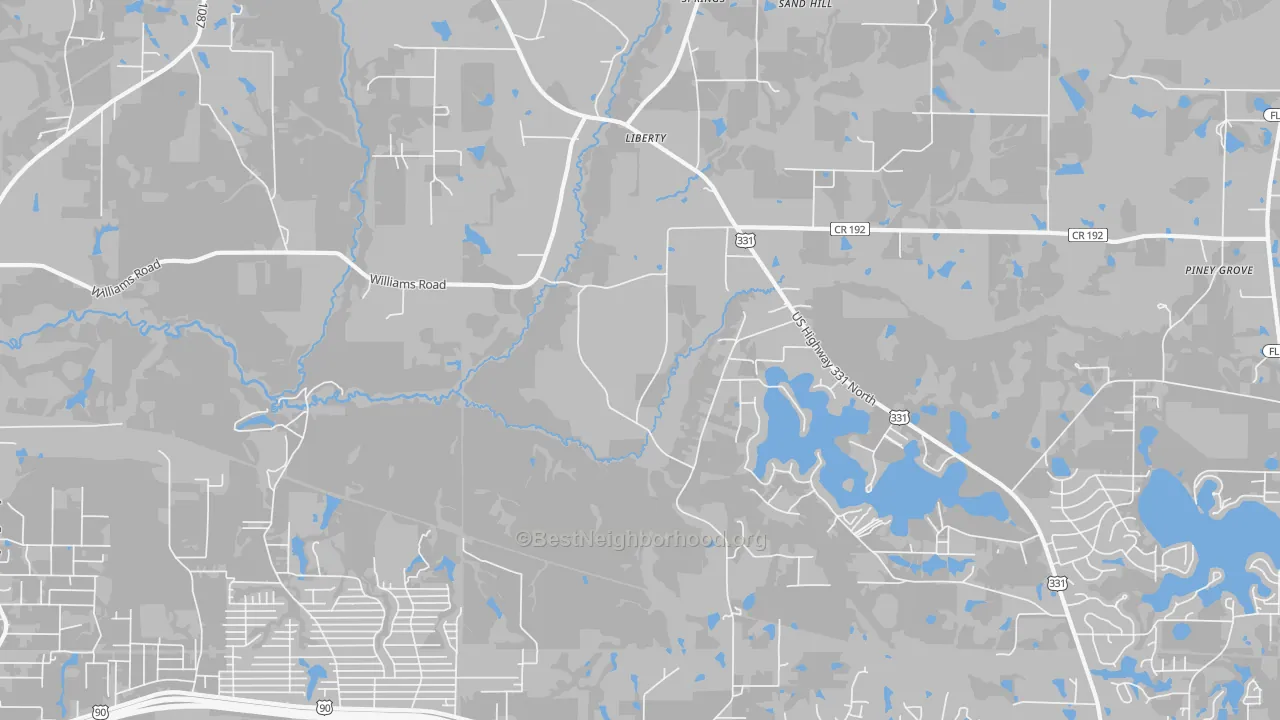 Transit Grade map of Liberty, FL