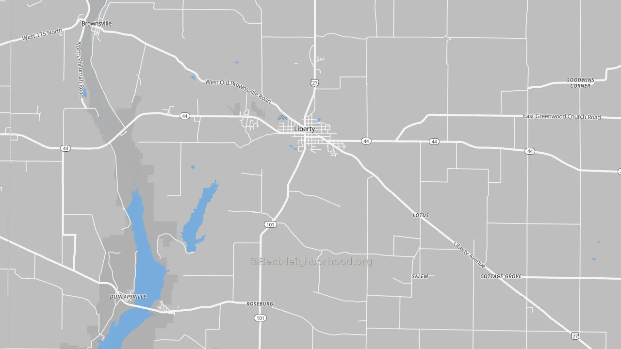 Transit Grade map of Liberty, IN