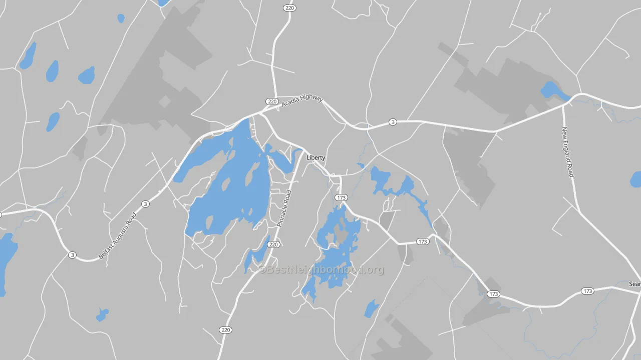 Transit Grade map of Liberty, ME