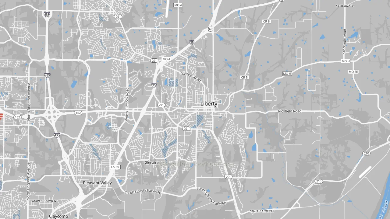Transit Grade map of Liberty, MO