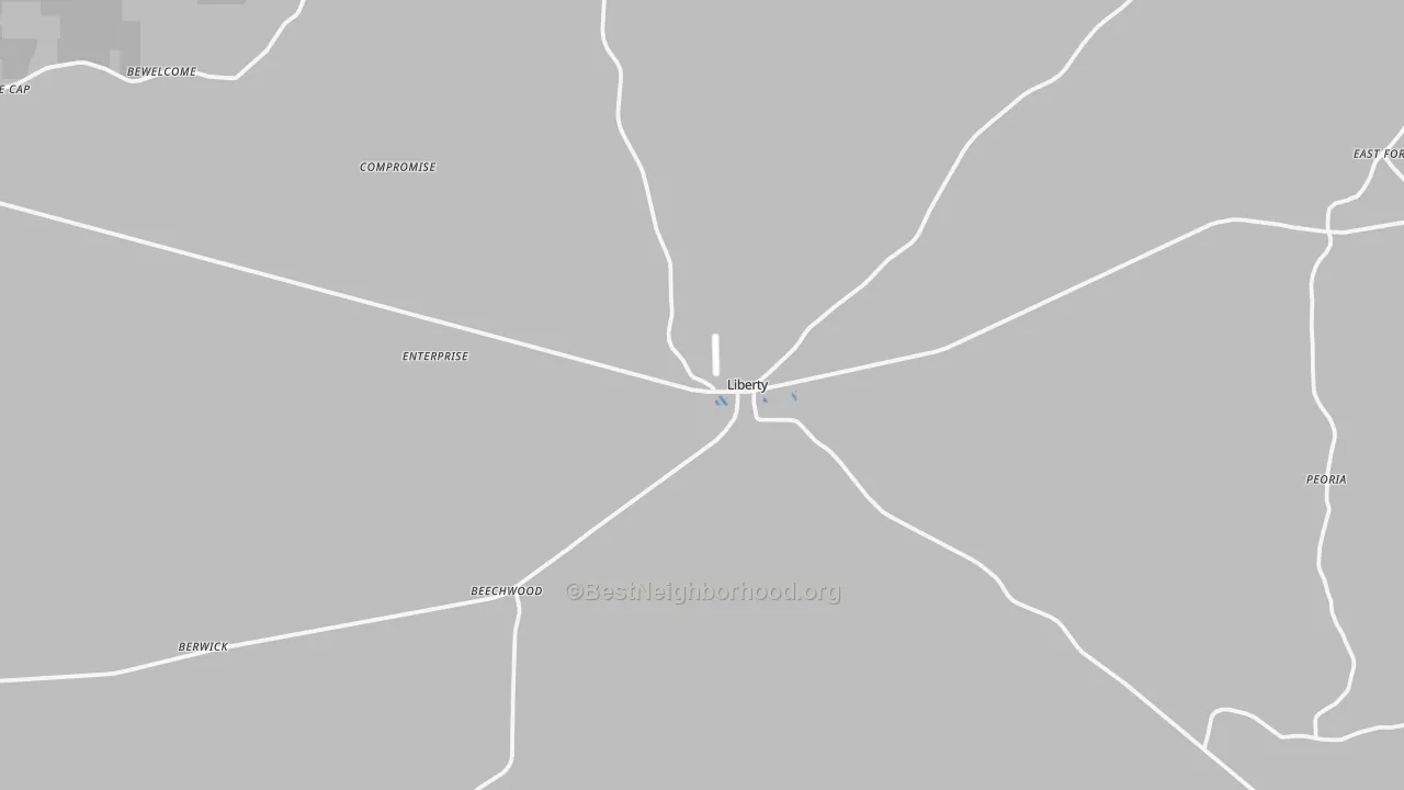 Transit Grade map of Liberty, MS