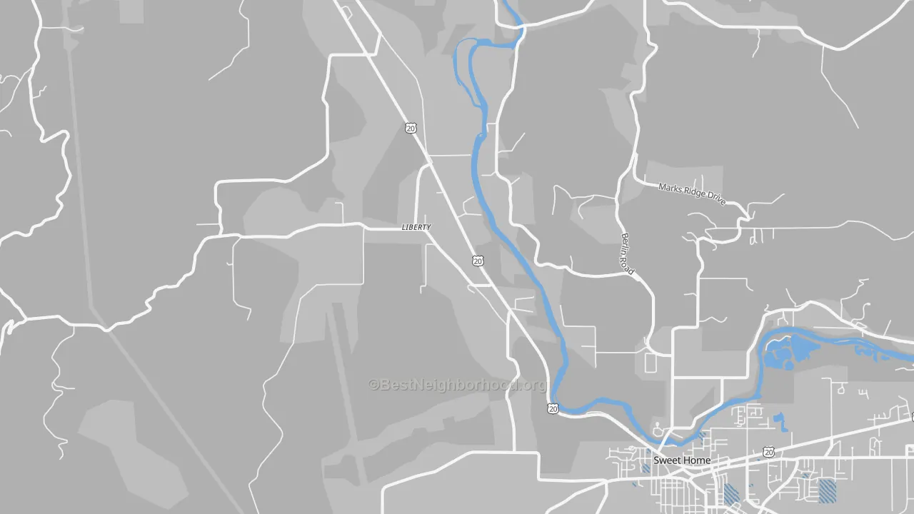 Transit Grade map of Liberty, OR