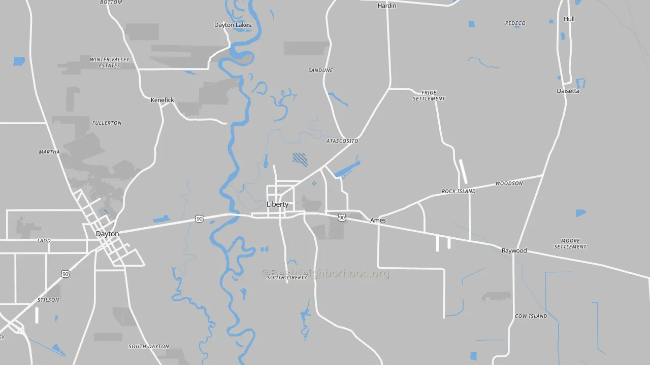 Transit Grade map of Liberty, TX
