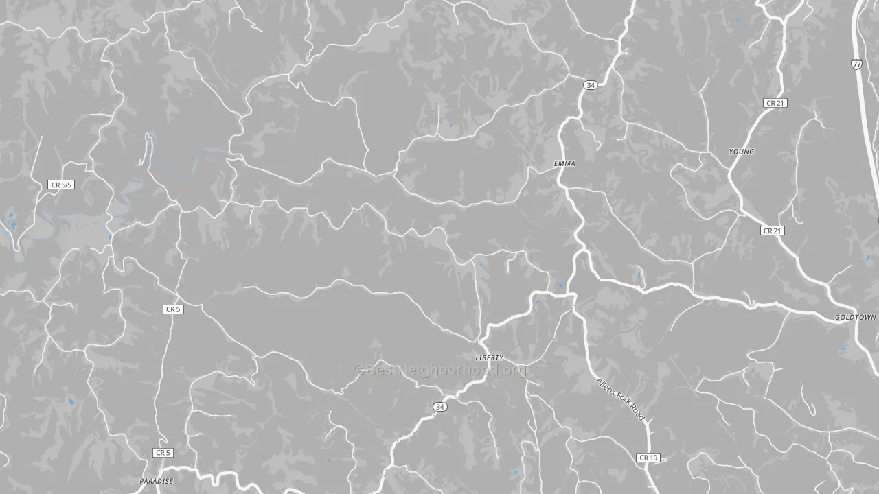 Transit Grade map of Liberty, WV
