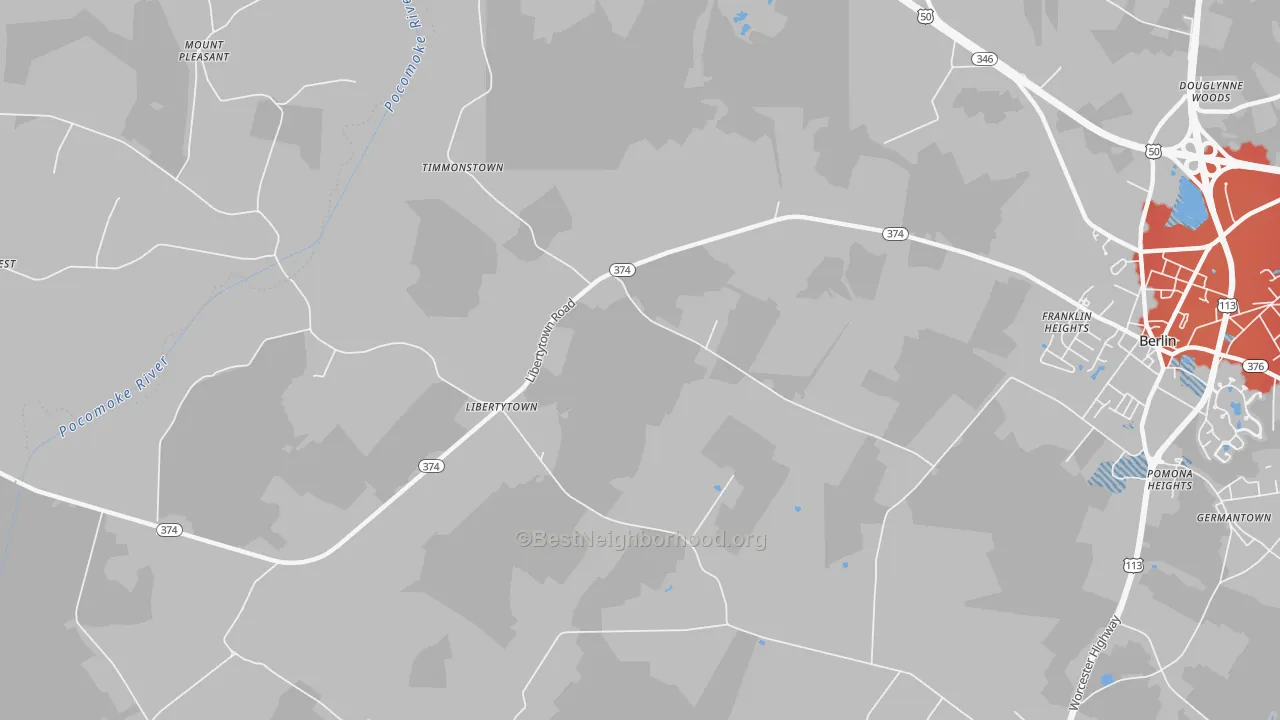 Transit Grade map of Libertytown, MD