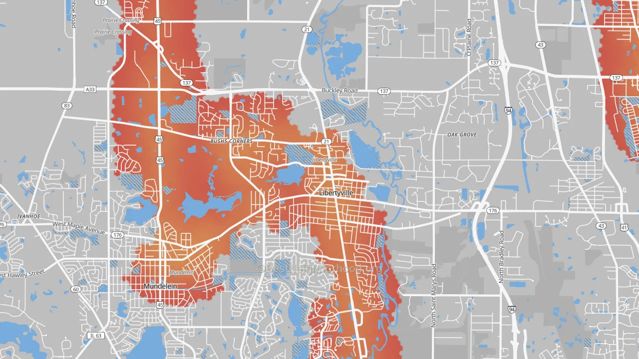 Transit Grade map of Libertyville, IL