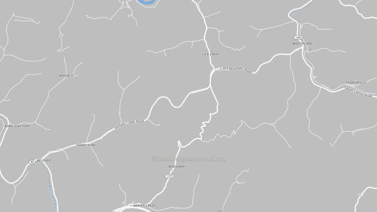 Transit Grade map of Lick Creek, KY
