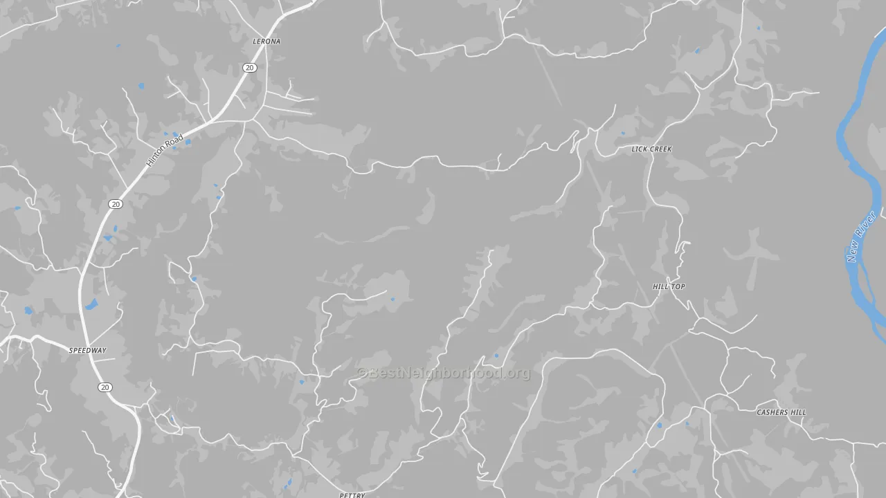 Transit Grade map of Lick Creek, WV