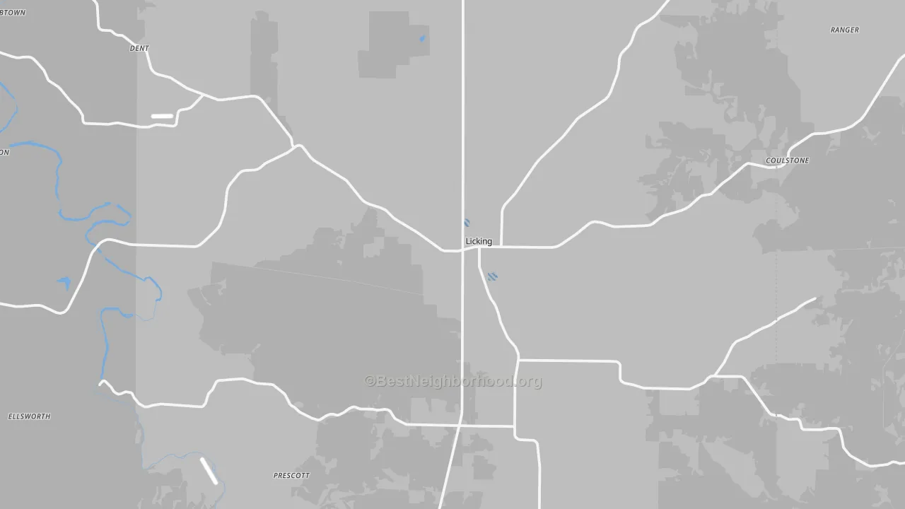 Transit Grade map of Licking, MO