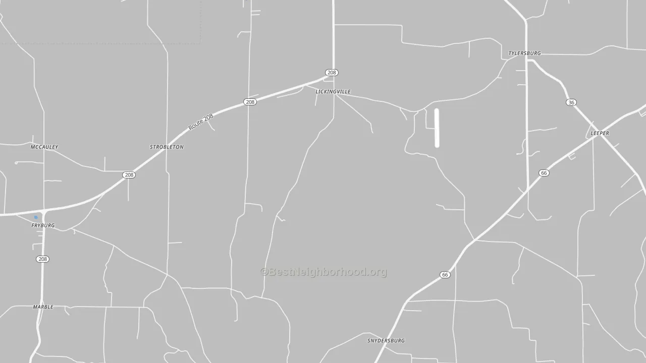 Transit Grade map of Lickingville, PA