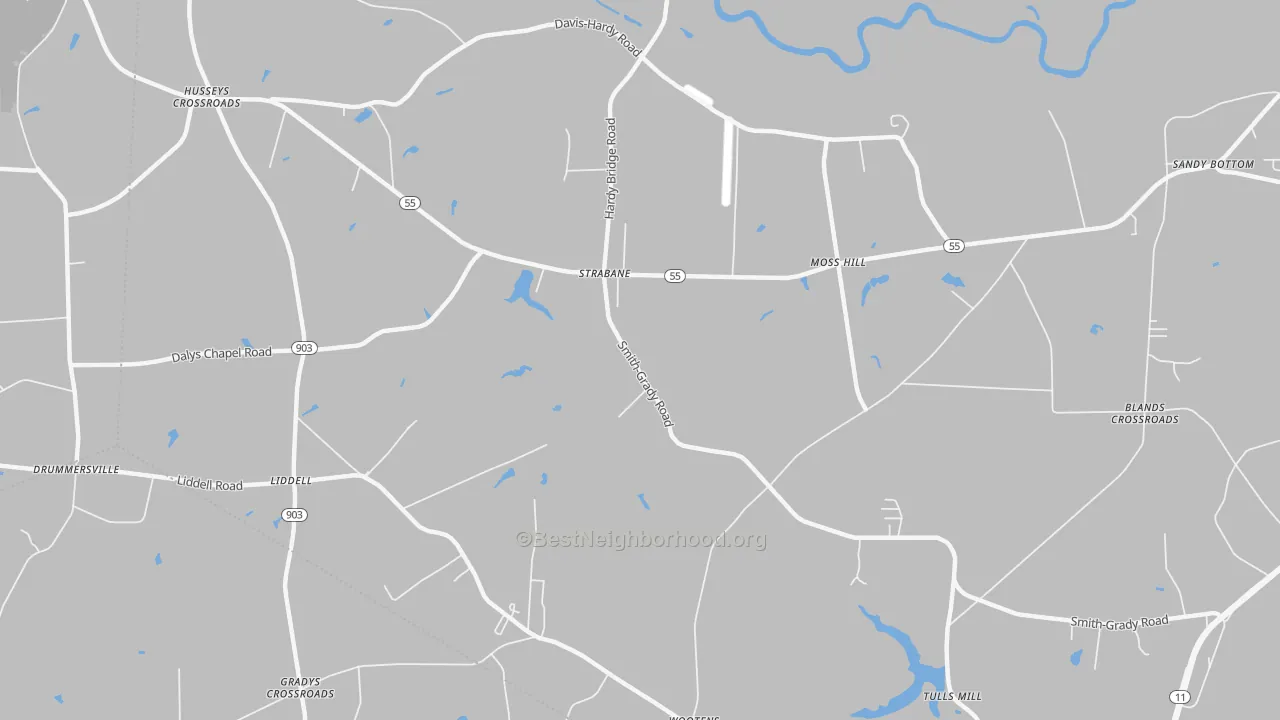 Transit Grade map of Liddell, NC