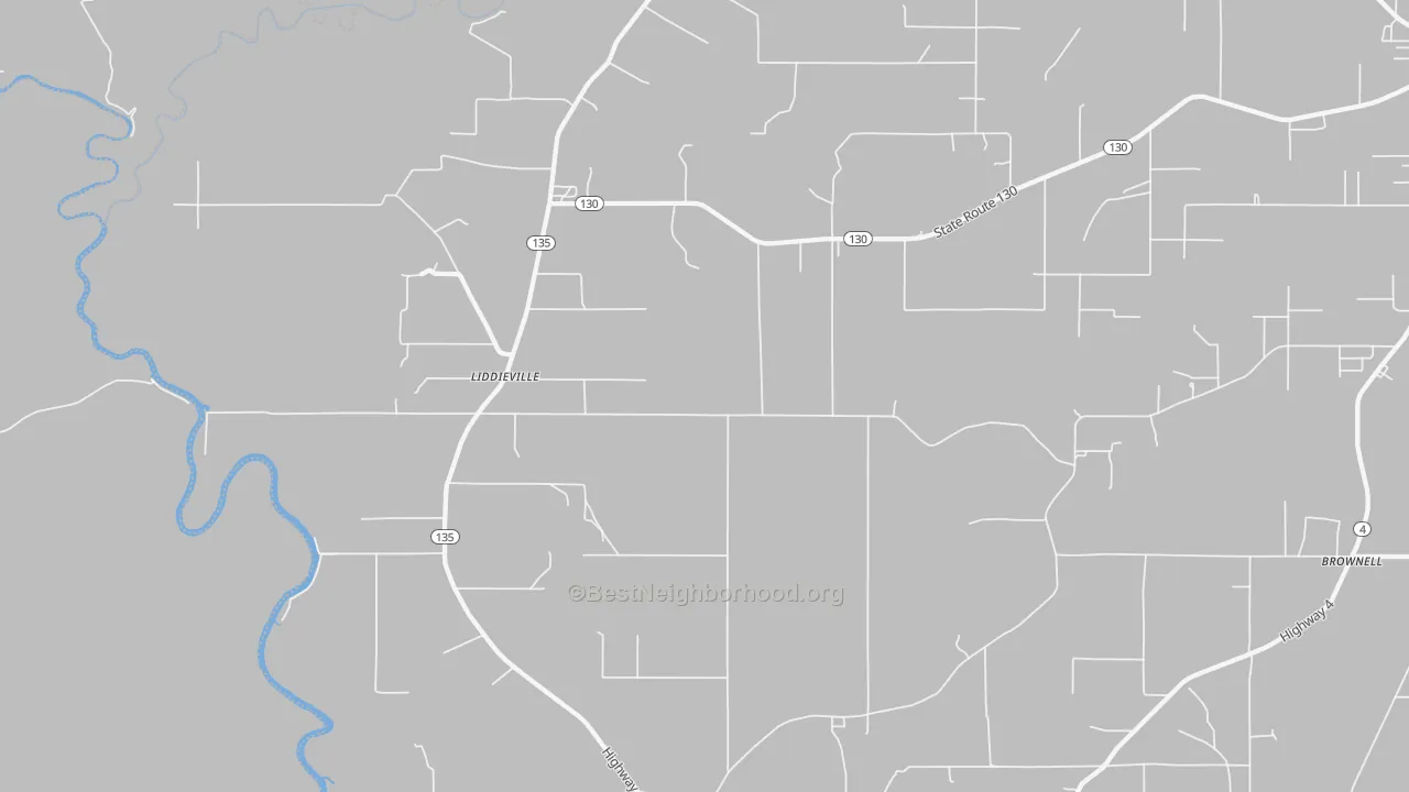 Transit Grade map of Liddieville, LA
