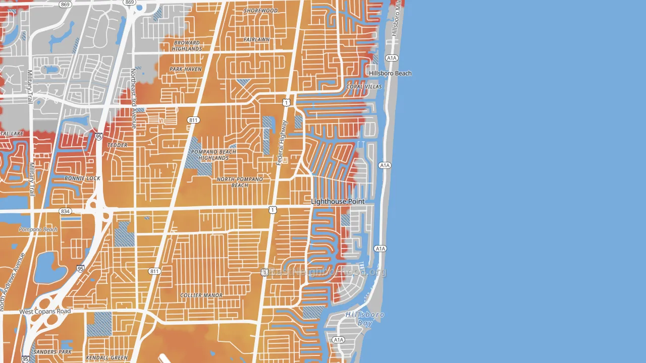 Transit Grade map of Lighthouse Point, FL
