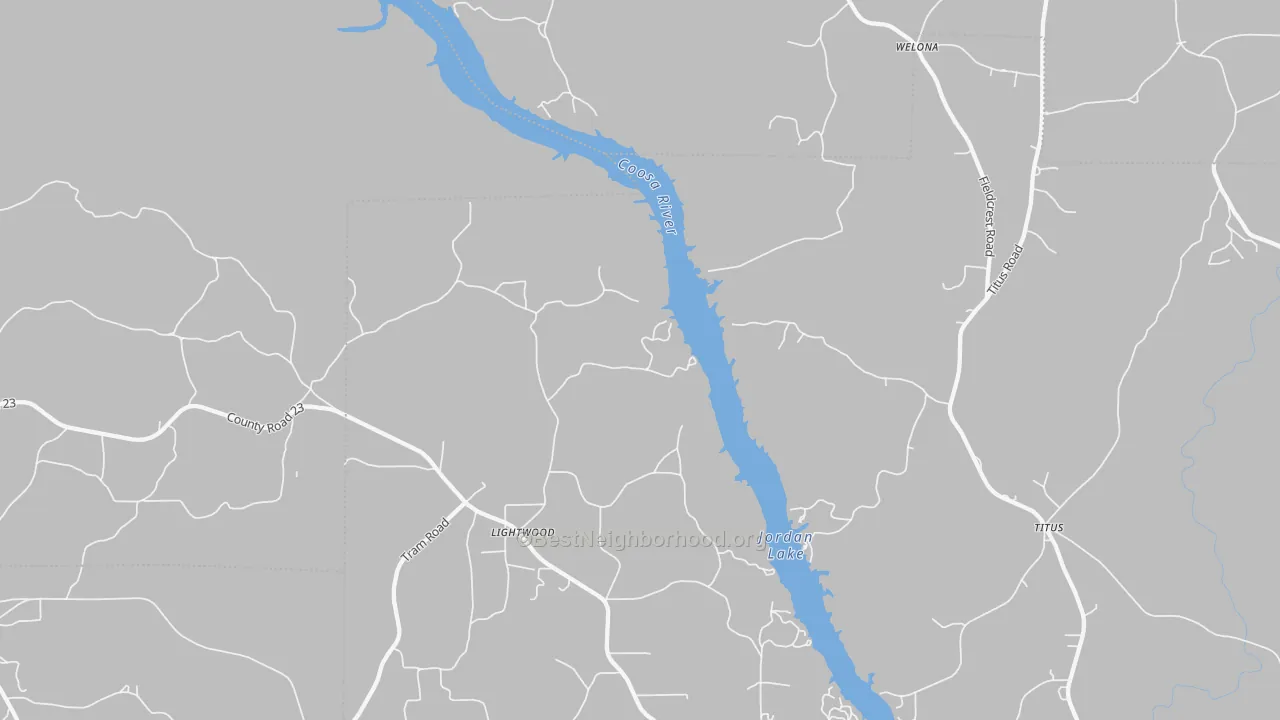 Transit Grade map of Lightwood, AL