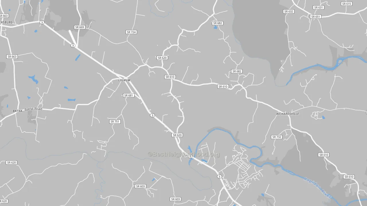 Transit Grade map of Lignum, VA