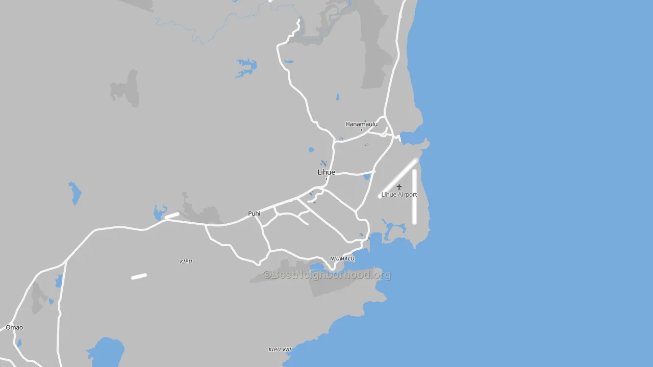 Transit Grade map of Lihue, HI