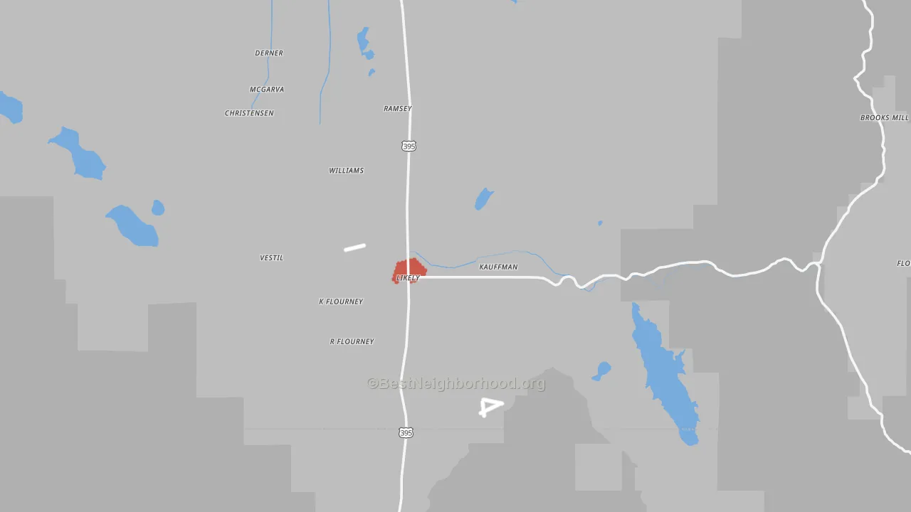 Transit Grade map of Likely, CA