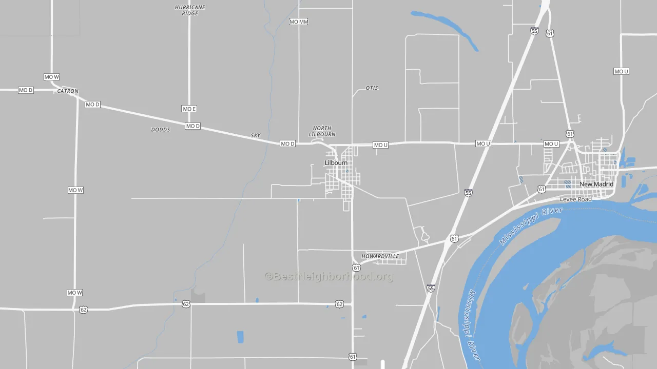 Transit Grade map of Lilbourn, MO