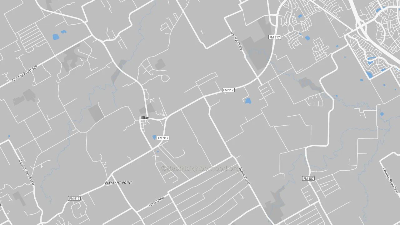 Transit Grade map of Lillian, TX