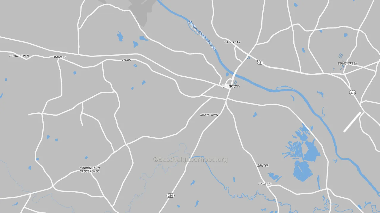 Transit Grade map of Lillington, NC