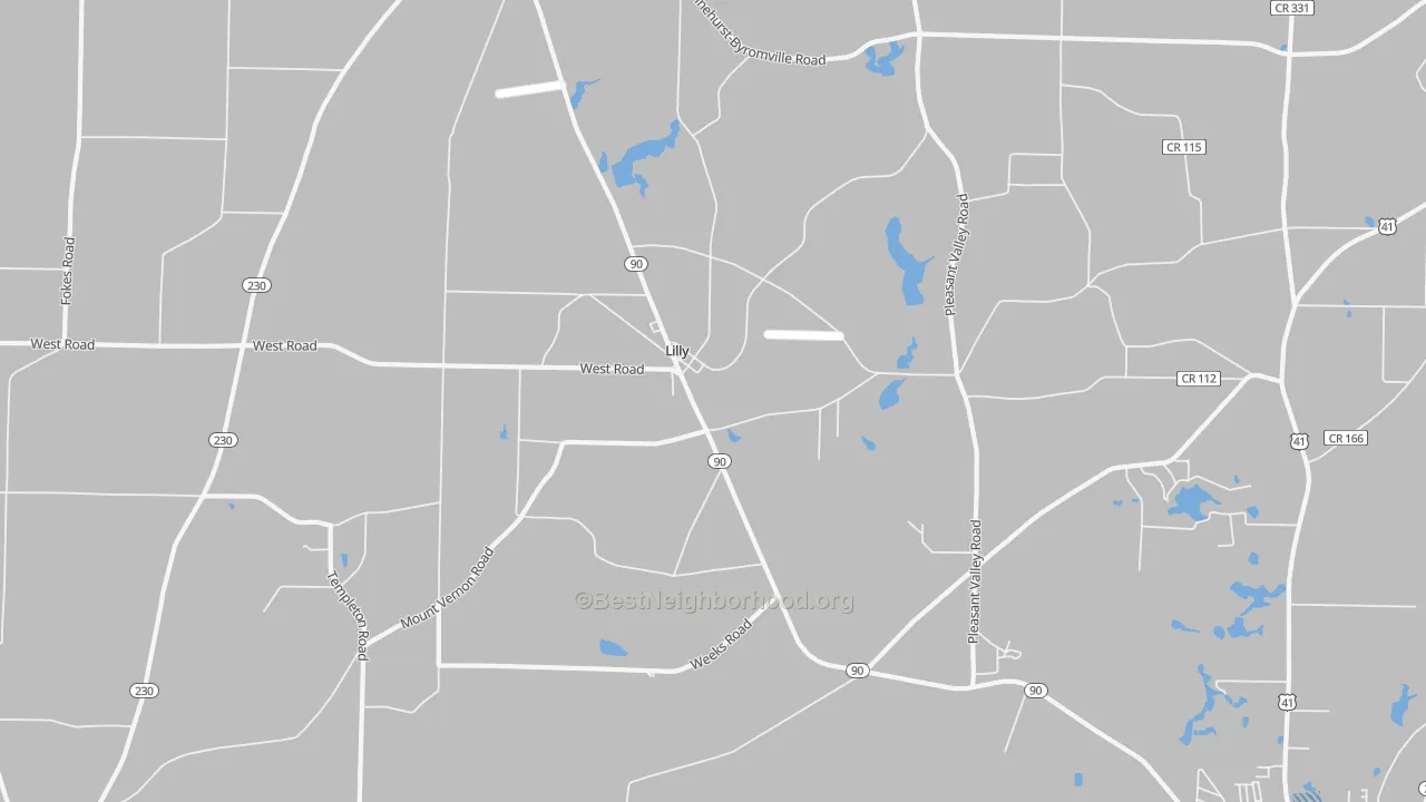 Transit Grade map of Lilly, GA