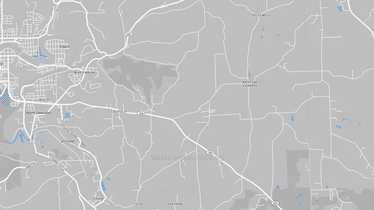 Transit Grade map of Lillyville, PA
