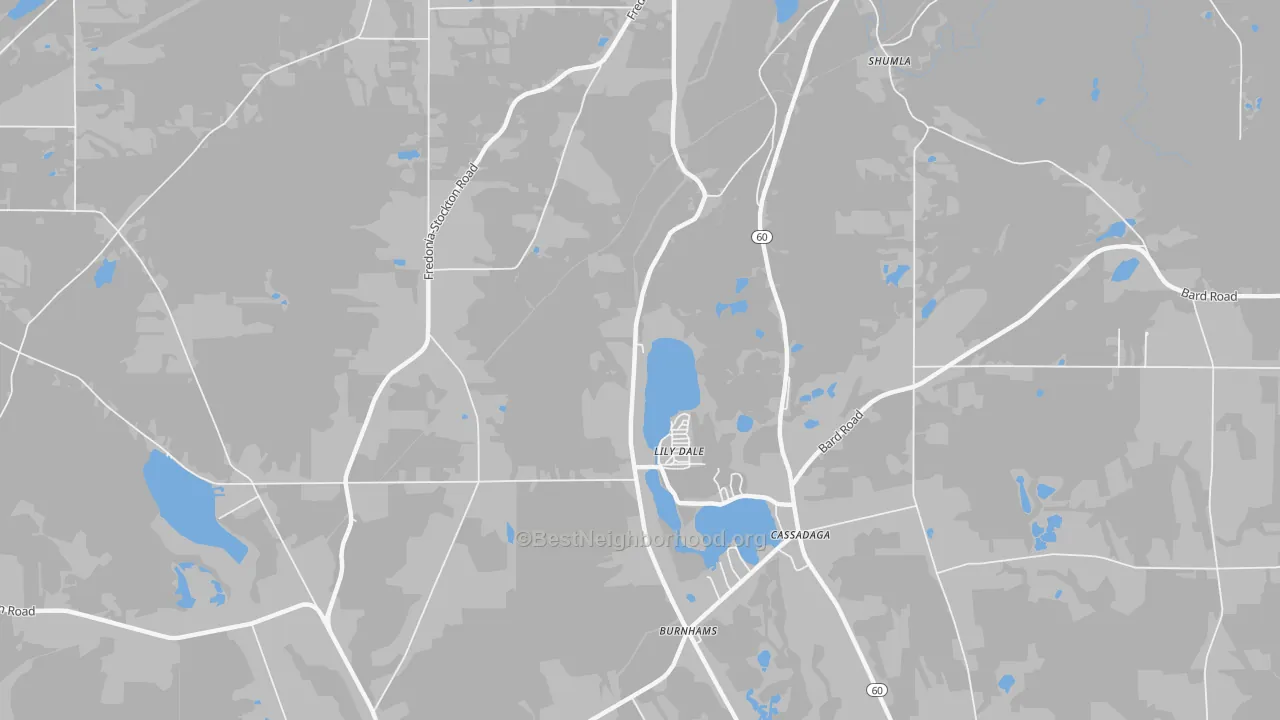 Transit Grade map of Lily Dale, NY