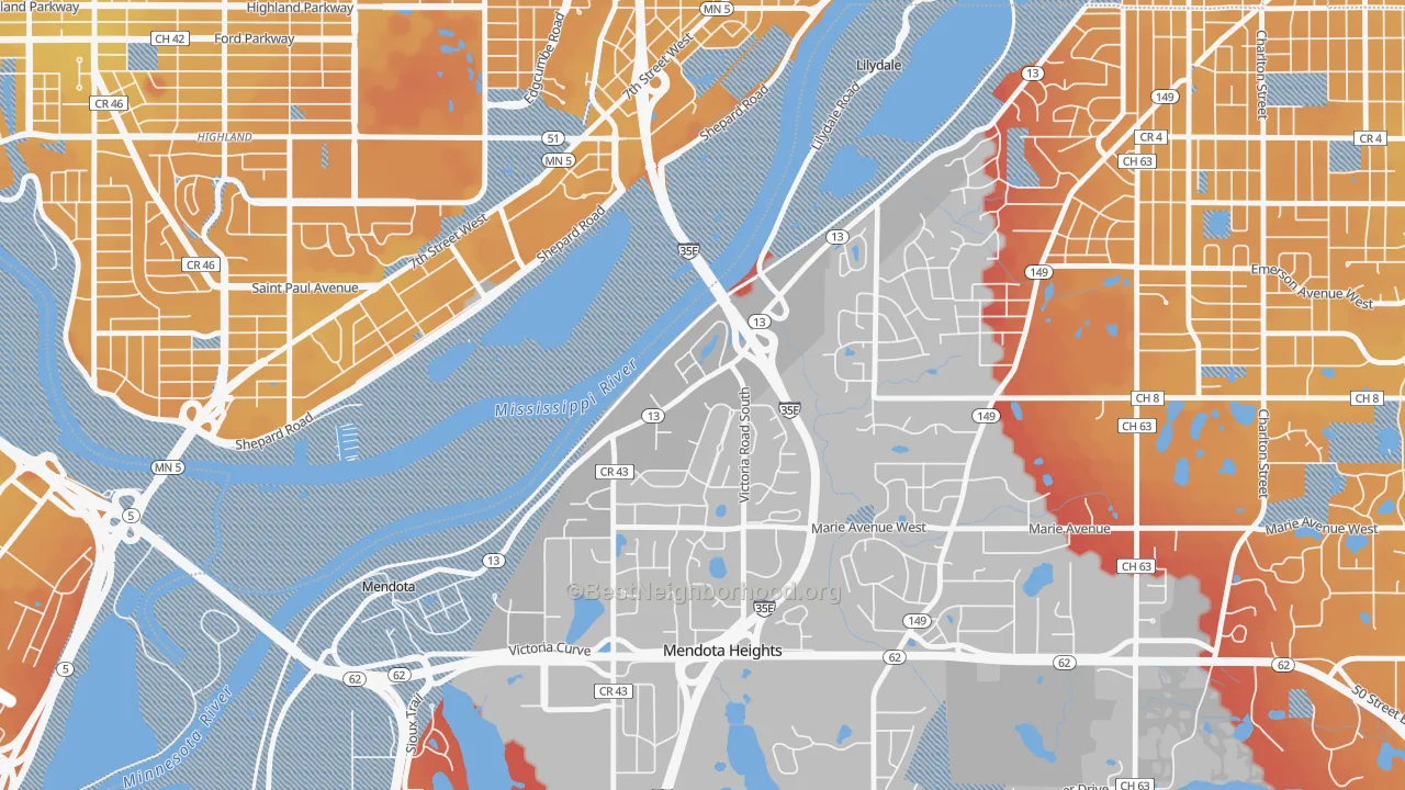 Transit Grade map of Lilydale, MN