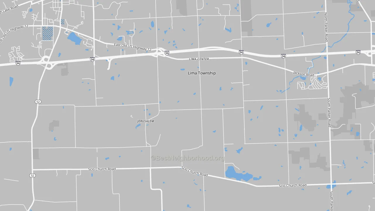 Transit Grade map of Lima Center, MI