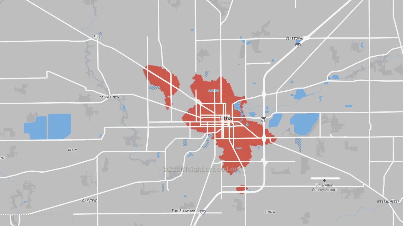 Transit Grade map of Lima, OH
