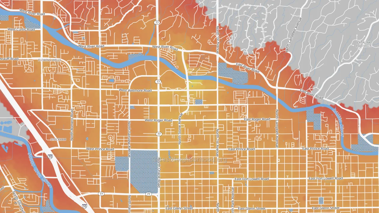 Transit Grade map of Limberlost, Tucson, AZ