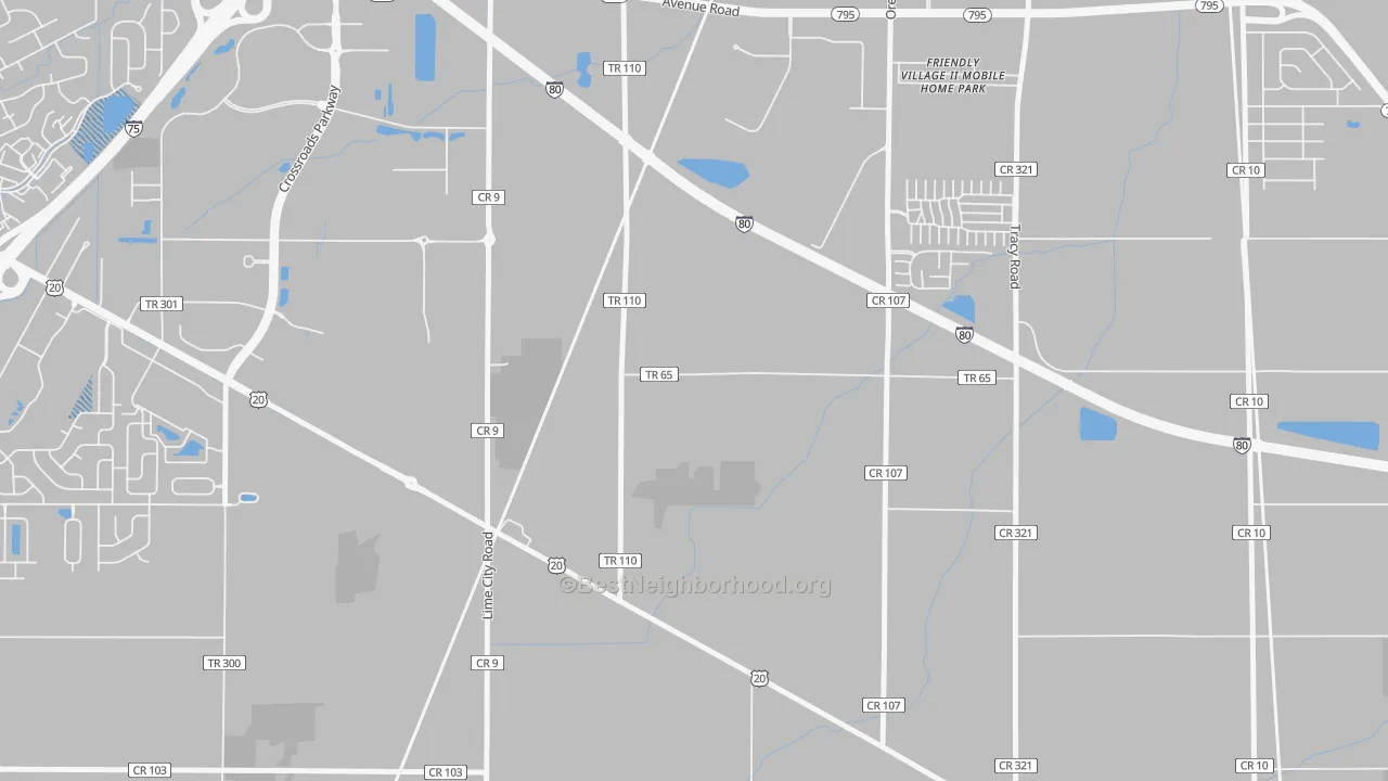 Transit Grade map of Lime City, OH