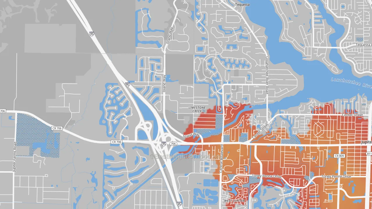 Transit Grade map of Limestone Creek, FL
