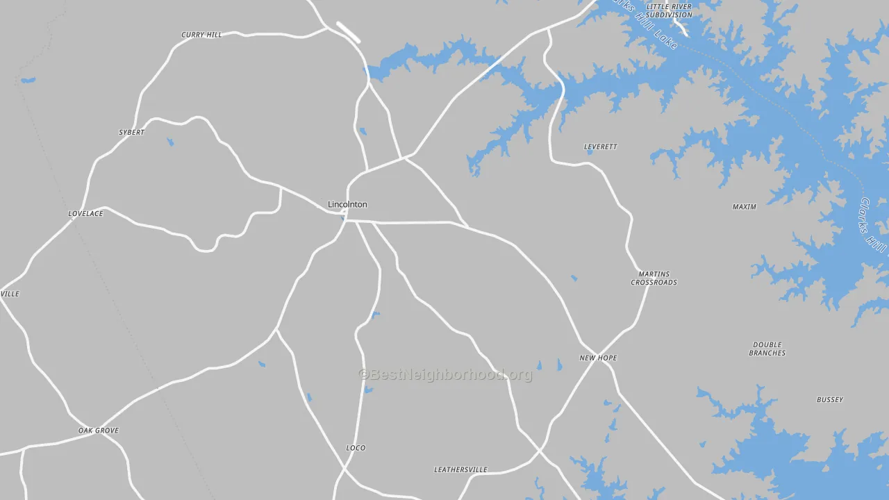 Transit Grade map of Lincoln County, GA