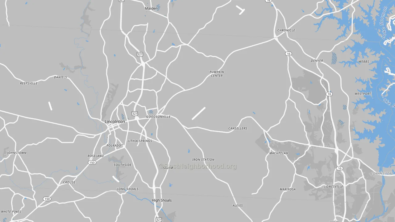 Transit Grade map of Lincoln County, NC