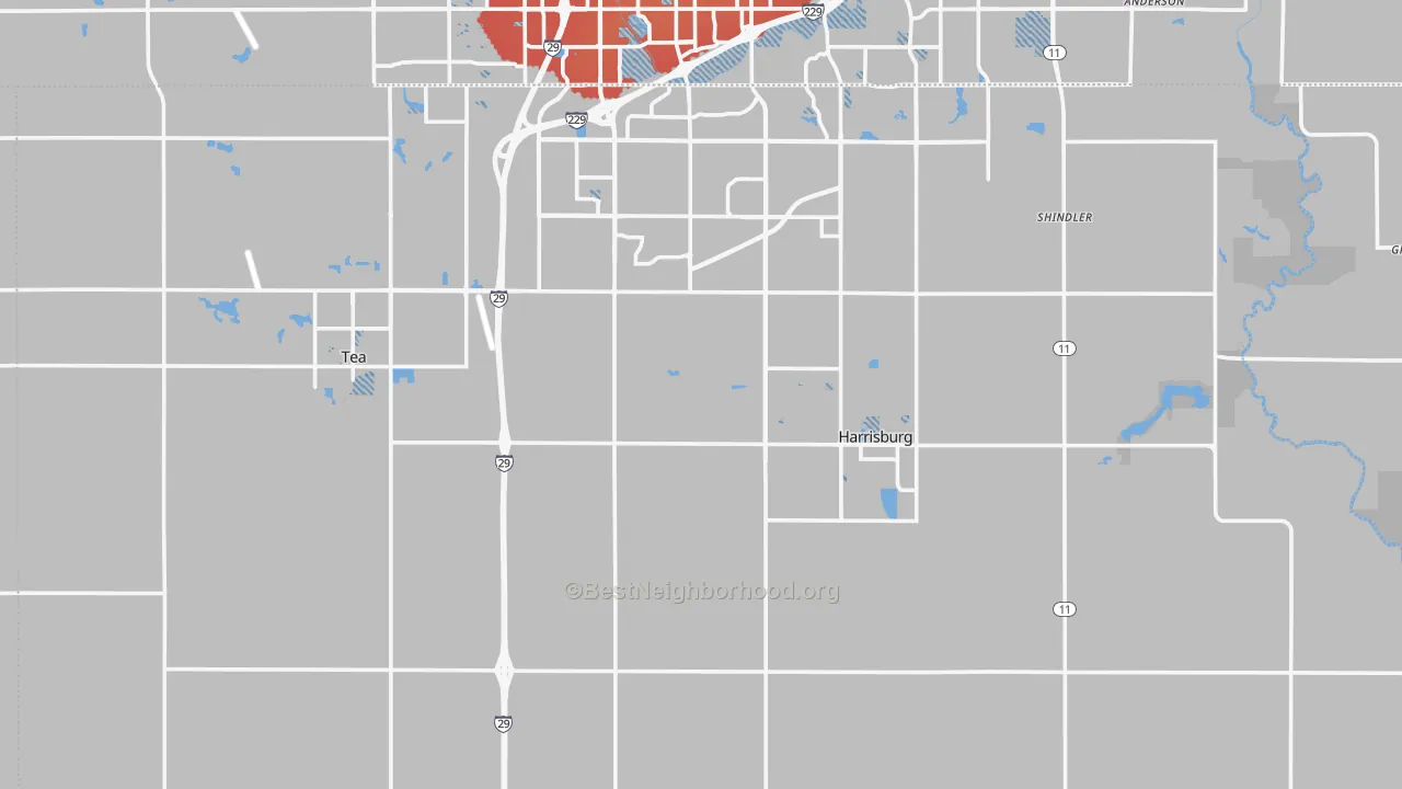 Transit Grade map of Lincoln County, SD