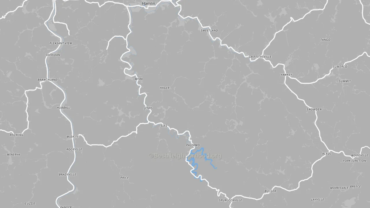 Transit Grade map of Lincoln County, WV
