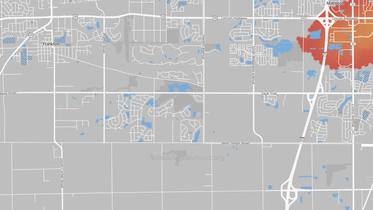 Transit Grade map of Lincoln Estates, IL