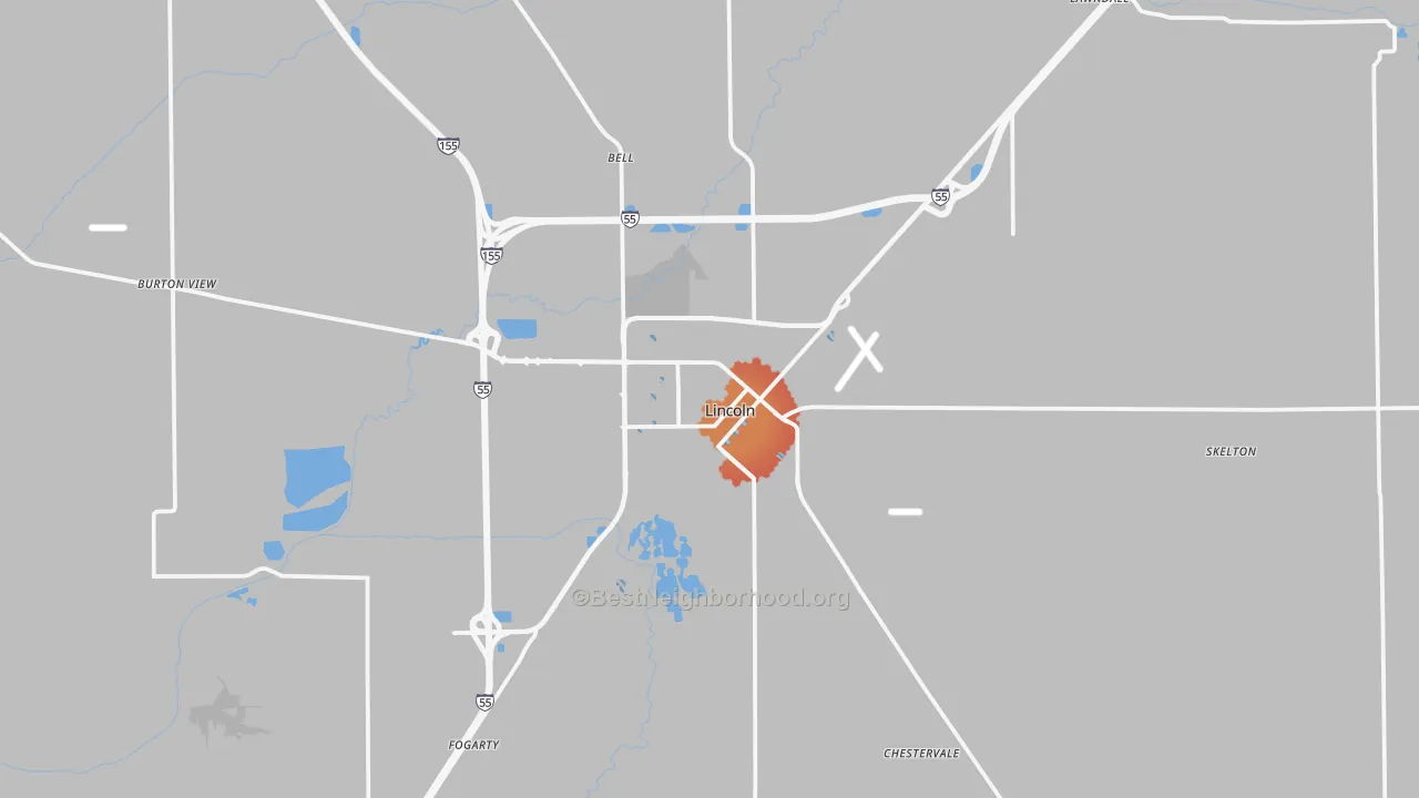 Transit Grade map of Lincoln, IL