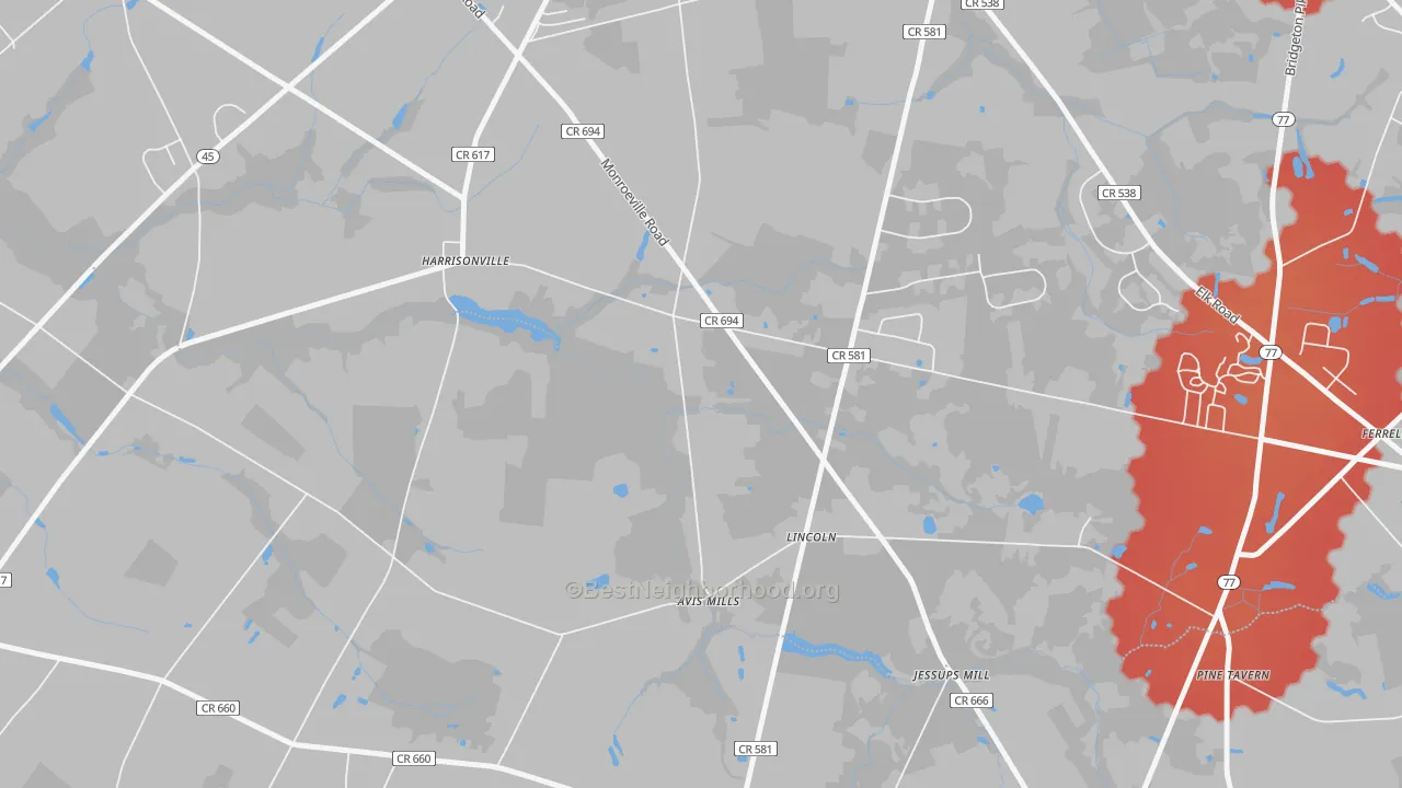 Transit Grade map of Lincoln, NJ