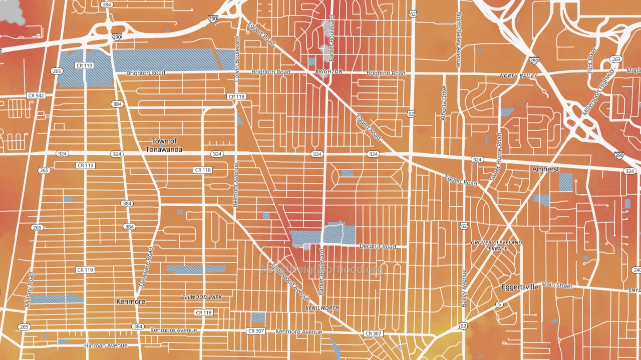Transit Grade map of Lincoln Park-Buffalo, Tonawanda, NY