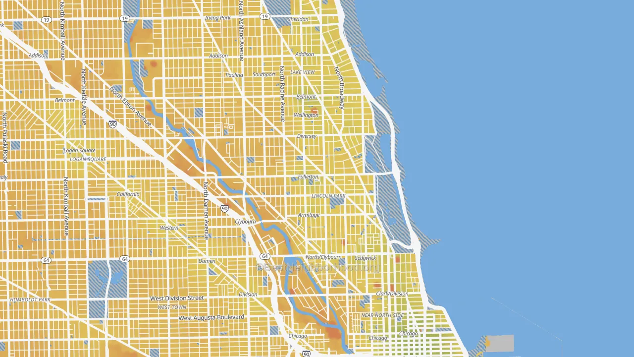 Transit Grade map of Lincoln Park, Chicago, IL