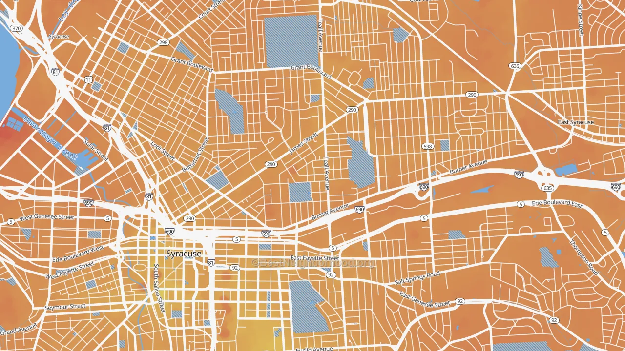 Transit Grade map of Lincoln Park-Syracuse, Syracuse, NY