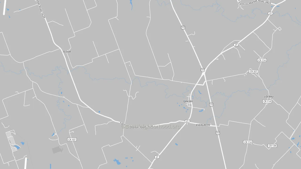 Transit Grade map of Lincoln, TX