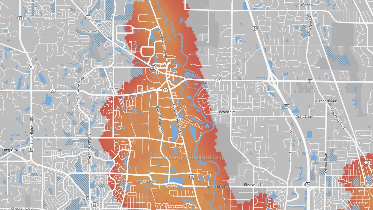 Transit Grade map of Lincolnshire, IL