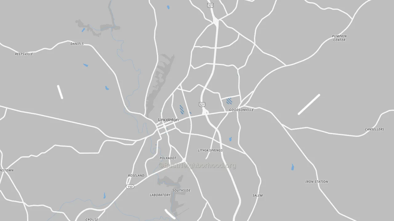 Transit Grade map of Lincolnton, NC