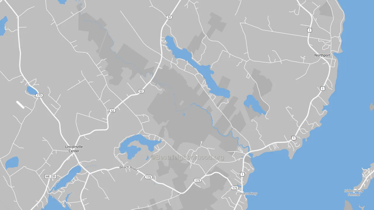 Transit Grade map of Lincolnville, ME