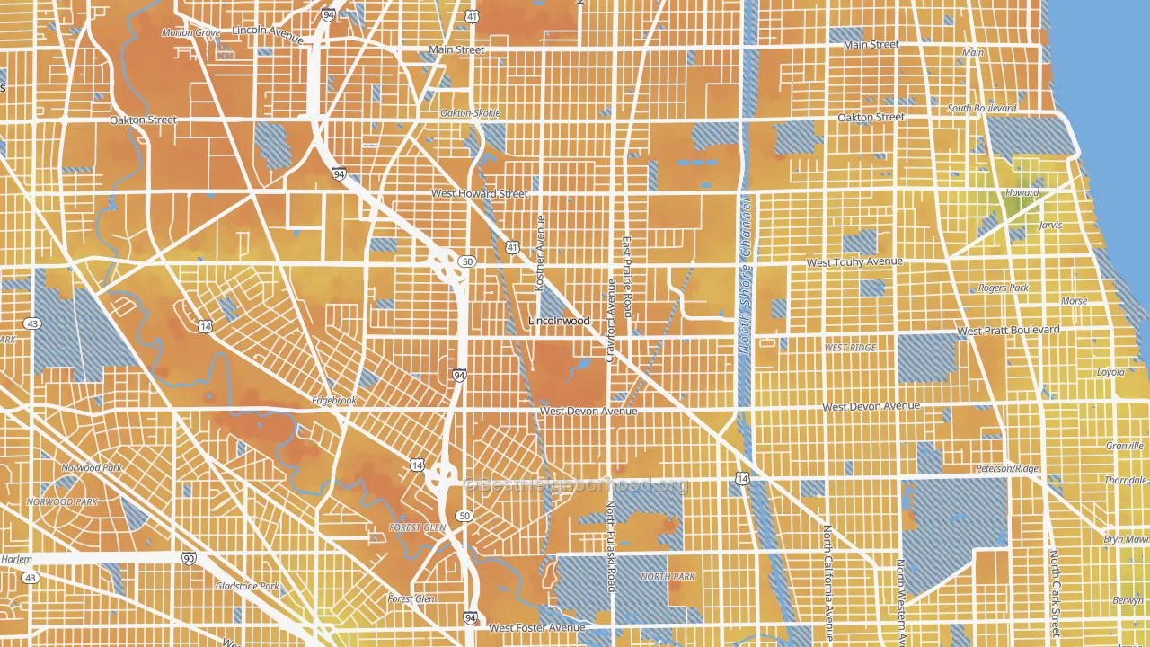 Transit Grade map of Lincolnwood, IL
