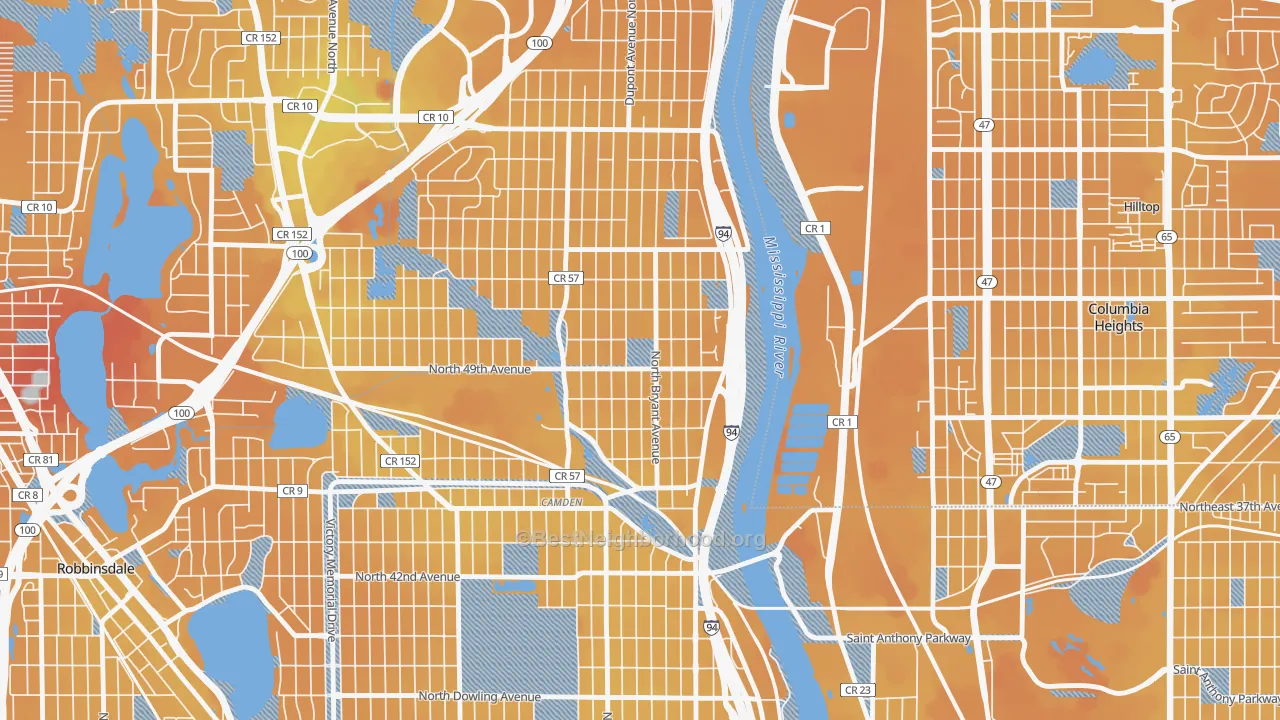 Transit Grade map of Lind-Bohanon, Minneapolis, MN